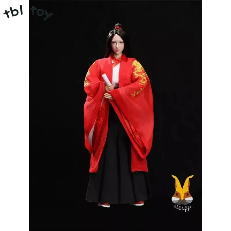 1/6 Scale Classical Style Red Embroidered Waist Skirt Robe Ancient Model for 12inch Female Soldier Figures Doll Accessories