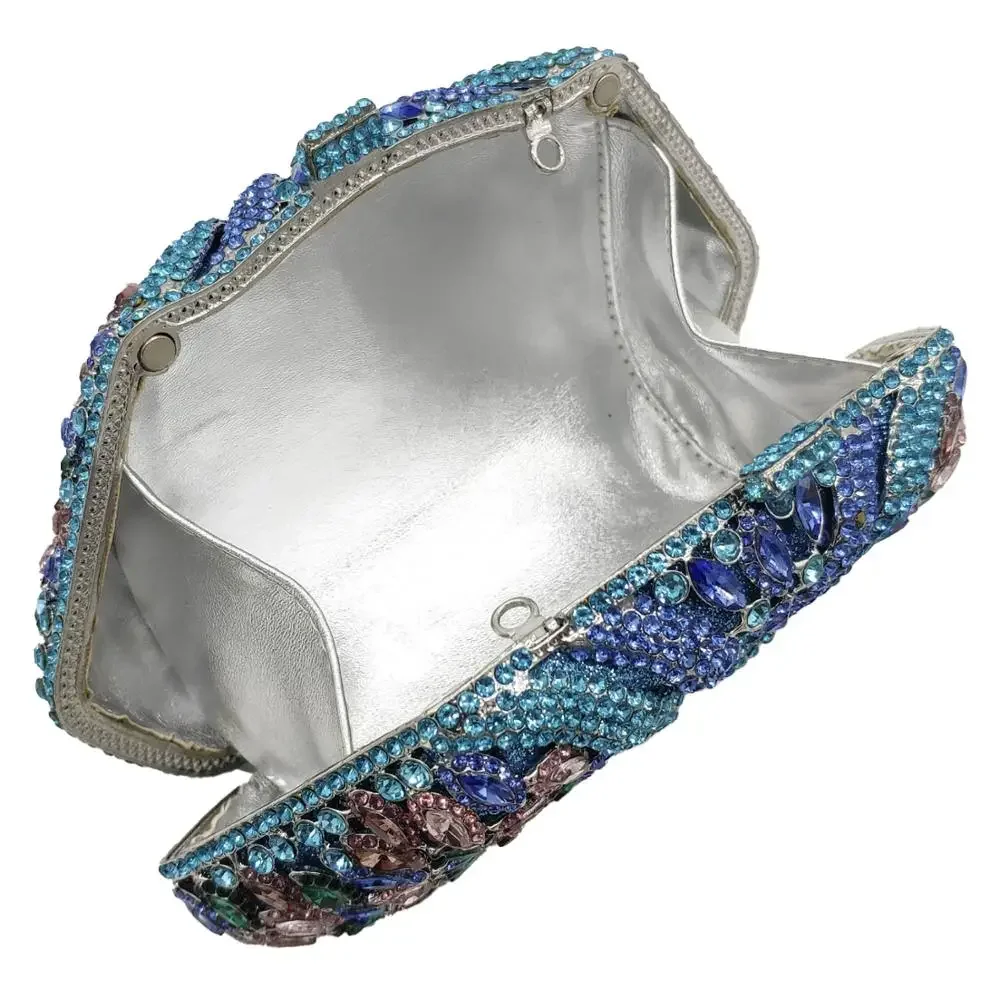 Boutique De FGG (in stock) Multicoloured Women Crystal Bags Evening Clutches Purses Party Cocktail Rhinestone Minaudiere Handbag