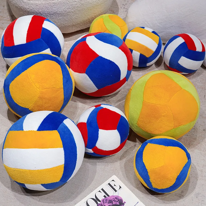 

New Amusing Lifelike Volleyball Plush Toys Stuffed Full Colorful Doll Soft Throw Pillow Creative Home Decor Sofa Backrest