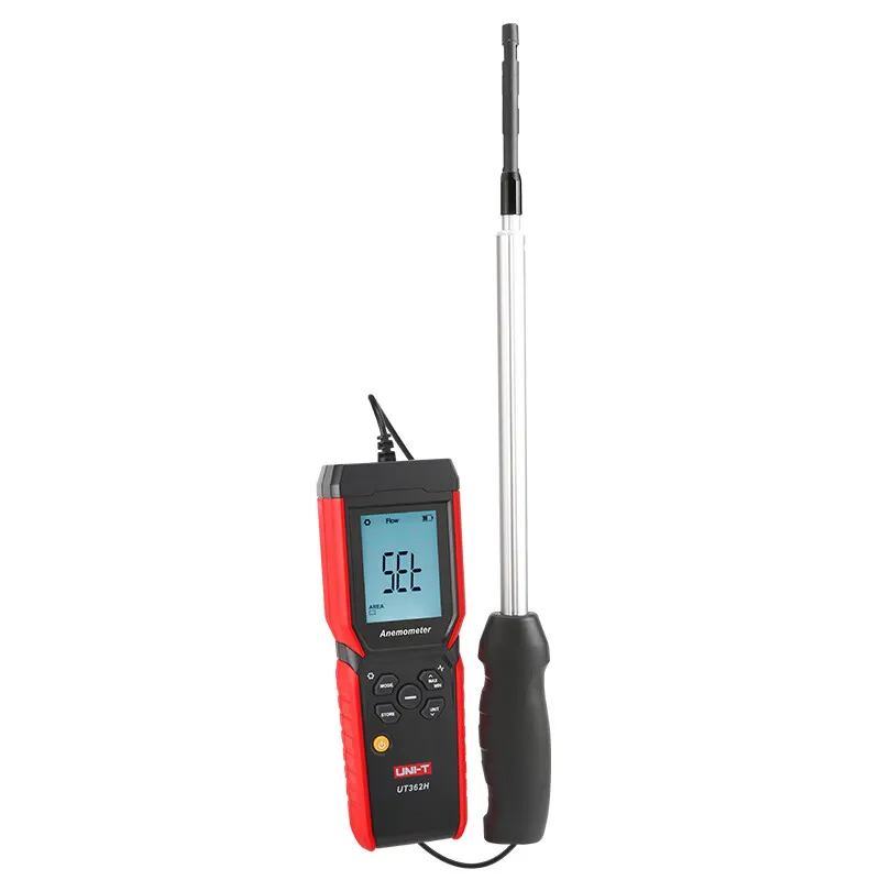 UNI-T Hot Wire Anemometer Sensor Wind Speed Meter UT362H Professional Airflow Temperature Air Volume Split Probe Measurement