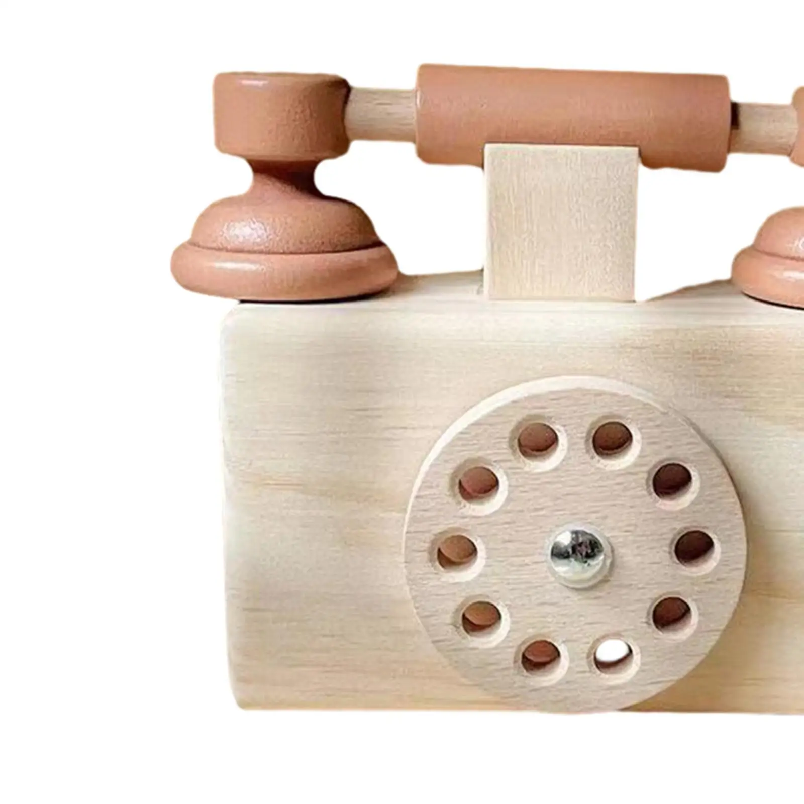 Wooden Pretend Phone Toy Montessori Educational Toy for Basic Life Skill