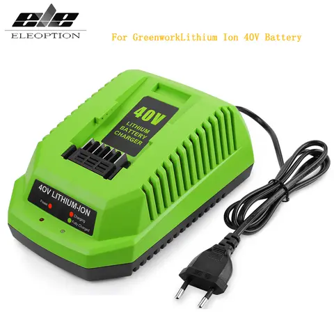 Greenworks 40V 리튬 배터리용 교체 충전기 29482 29462 29472 2938302 BAF702 L-300 BAF704 BAF705 G-MAX 전동 공구