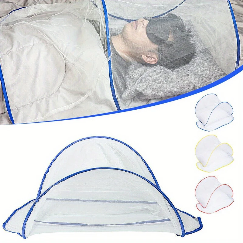 

Blue Summer Mini Folding Mosquito Net Cover Portable Encryption Anti-Mosquito Head And Face Pest Control Home Textile Bed Nets