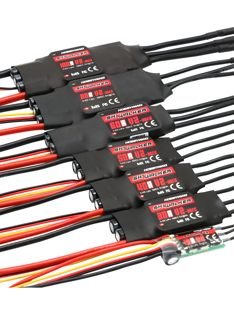 Hobbywing Skywalker 40A 50A 60A 80A 15A 20A 30A 100A 120A V2 Regulator Obrotów ESC z UBEC do Samolotów i Helikopterów RC — 2