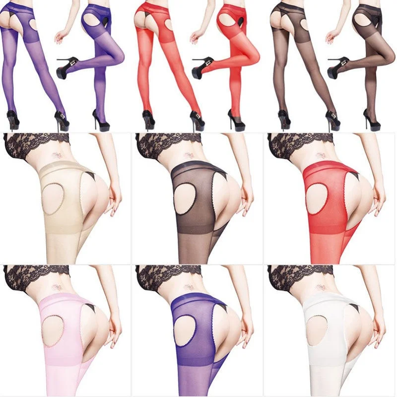 Transparent Suspender Pantyhose Tights Stockings Sexy Open Crotch Stockings for Women Elastic Pantyhose Fashion Cutout Stockings images - 6