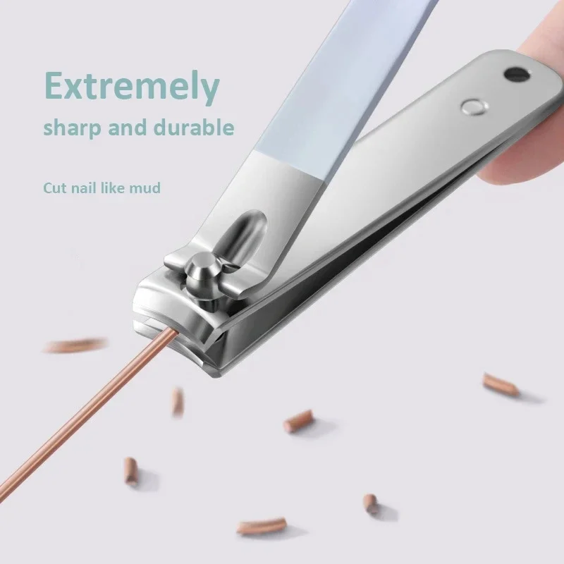 4개입 새 손톱깎이 세트, 회전식 가죽 가방 포함, 전문 트리머 페디큐어 관리 도구 매니큐어 세트, 홈 케어 선물