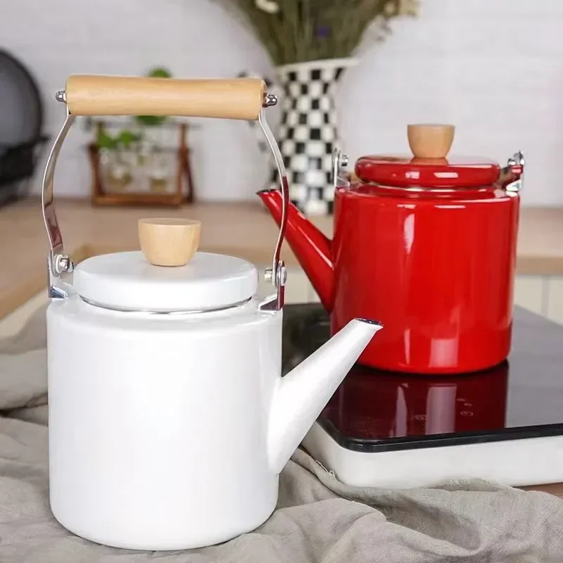 

Portable Water Kettle Enamel Cool Kettles Stovetop Thicken Pot Teapot