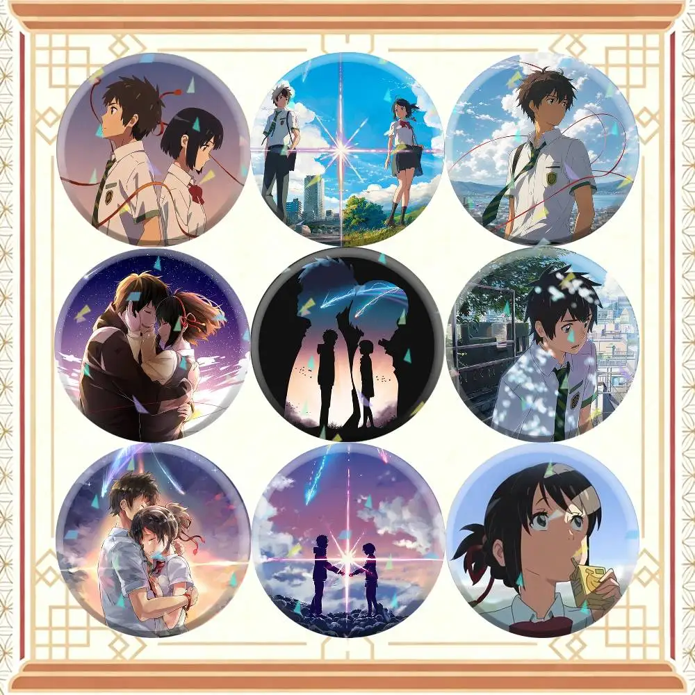 Your Name 32/44/58mm Handmade Pins Round Brooch Badge Backpacks Clothes Jewelry Gifts