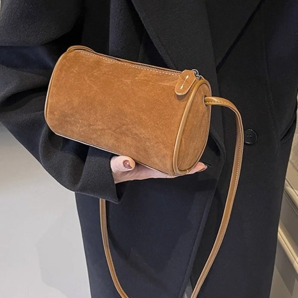 New Vintage Women Suede Handbag Fleece Elegant Crossbody Bags Large Capacity Luxury Ladies Hand Bags for Ladies