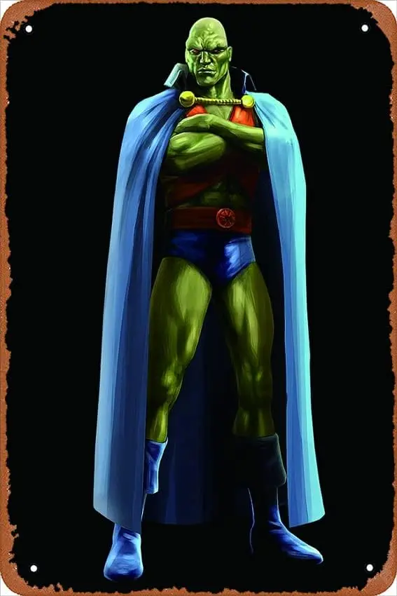 Martian Manhunter comics Metal Tin Retro Sign Poster, Vintage Metal Decor, Wall Art, For Home Cafes Store Club Bar Wall Dec sign