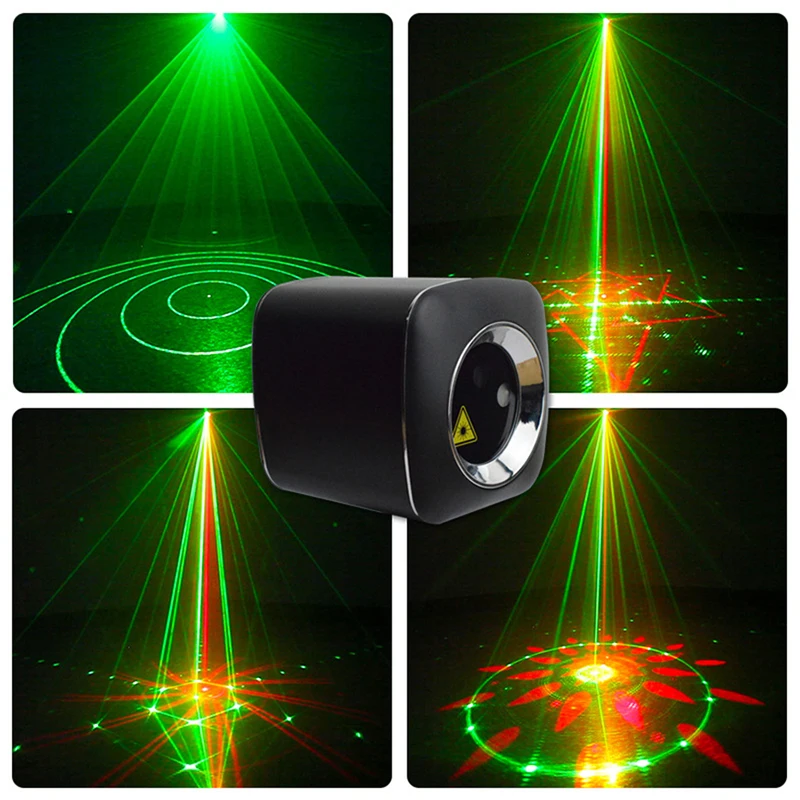 Luci da palcoscenico a LED per interni Scanner Laser RGB effetto fascio luce da palcoscenico illuminazione per proiettore Laser per camera da letto attivata dal suono per la festa