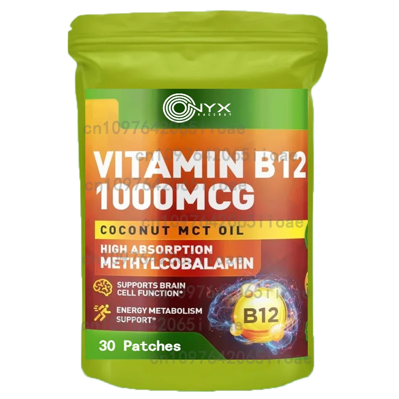 

30 Patches B12 Patches 1000 Mcg Transdermal Patches Support Energy Metabolism, Mental Clarity, Nervous System Health