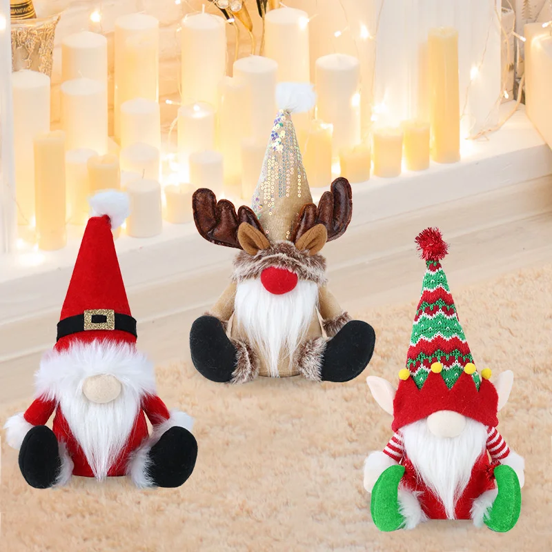 

Christmas Gnome Doll Santa Snowman Deer Plush Xmas Elf Faceless Gnomes Home Decoration Festival Ornaments Party Supplies Gift