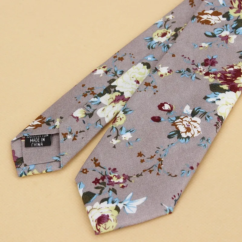 Brand New Floral Tie for Men's Narrow Casual Mens Ties for Wedding Party Flower Skinny Neckties for Women Printed Male Neck Ties