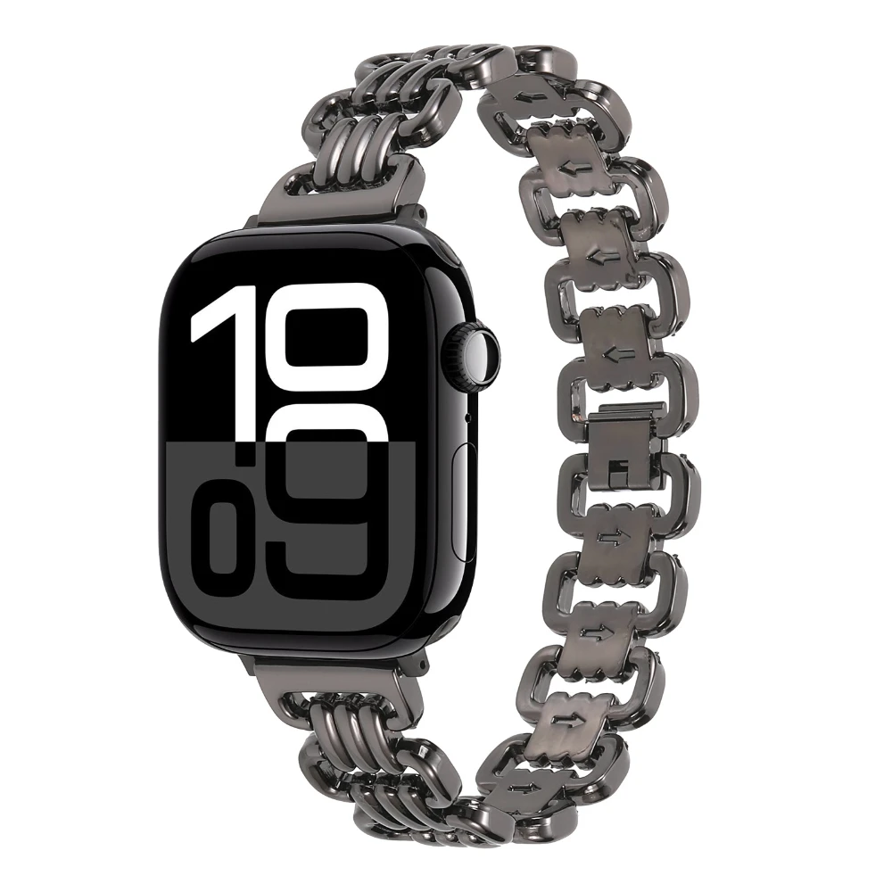 Cinturino in metallo inossidabile per Apple Watch 49mm 46mm 45mm 41mm 44mm 40mm 42mm cinturino ad anello a forma di U iWatch Ultra 10 9 8 7 6 5 4 SE Cintura