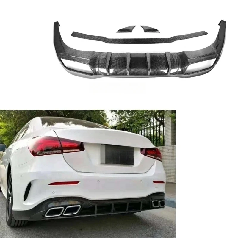 

Wholesale Real Carbon Fiber Rear Bumper Diffuser Fit 2019+ W177 A Class Sport Sedan Aero Mod Parts