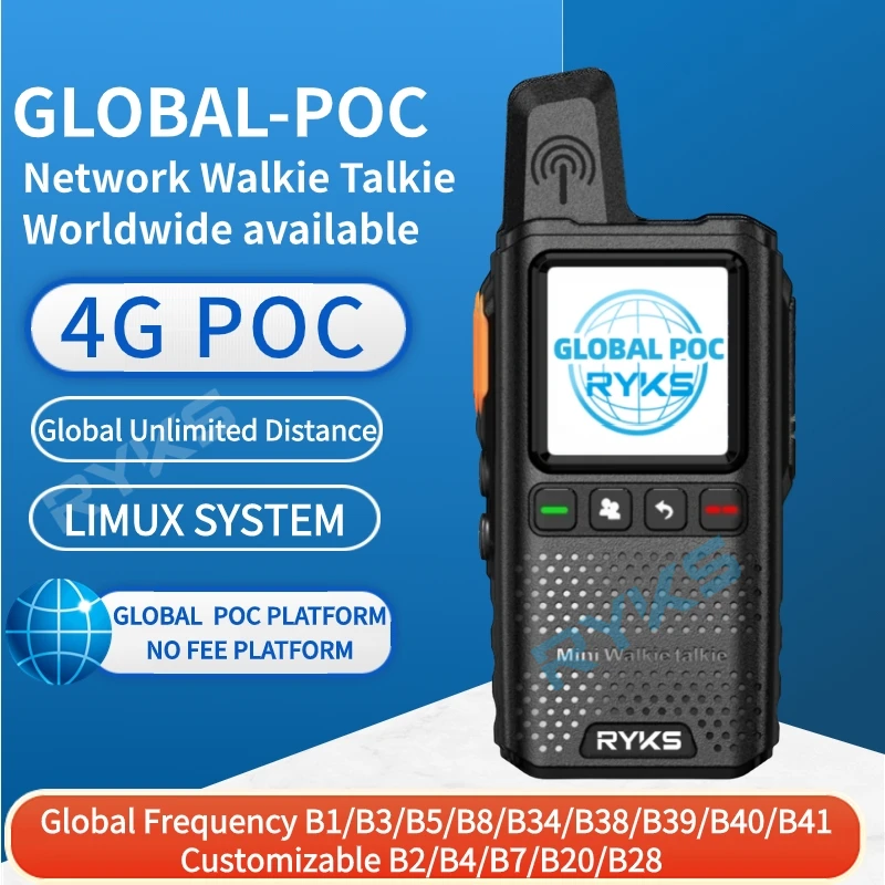 4G full band radio bidirezionale MINI Sim card global-intercom phone outdoor Ham walkie talkie a lungo raggio 5000km coppia (senza tassa) plartfr