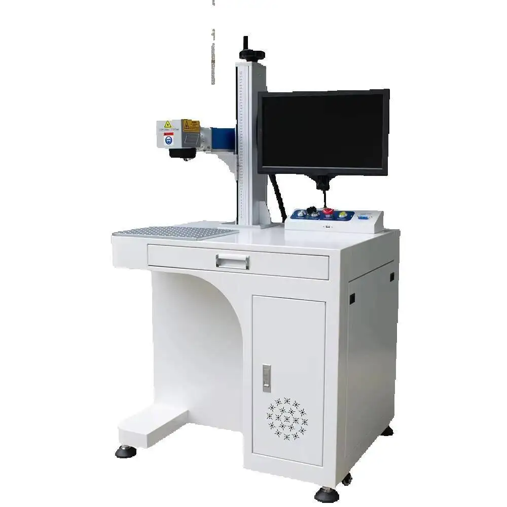

20W 30W 50W Vertical Type Jewelry Fiber Marking Hines Metal Laser Engraving Hine For Stainless Steel Aluminum Stone
