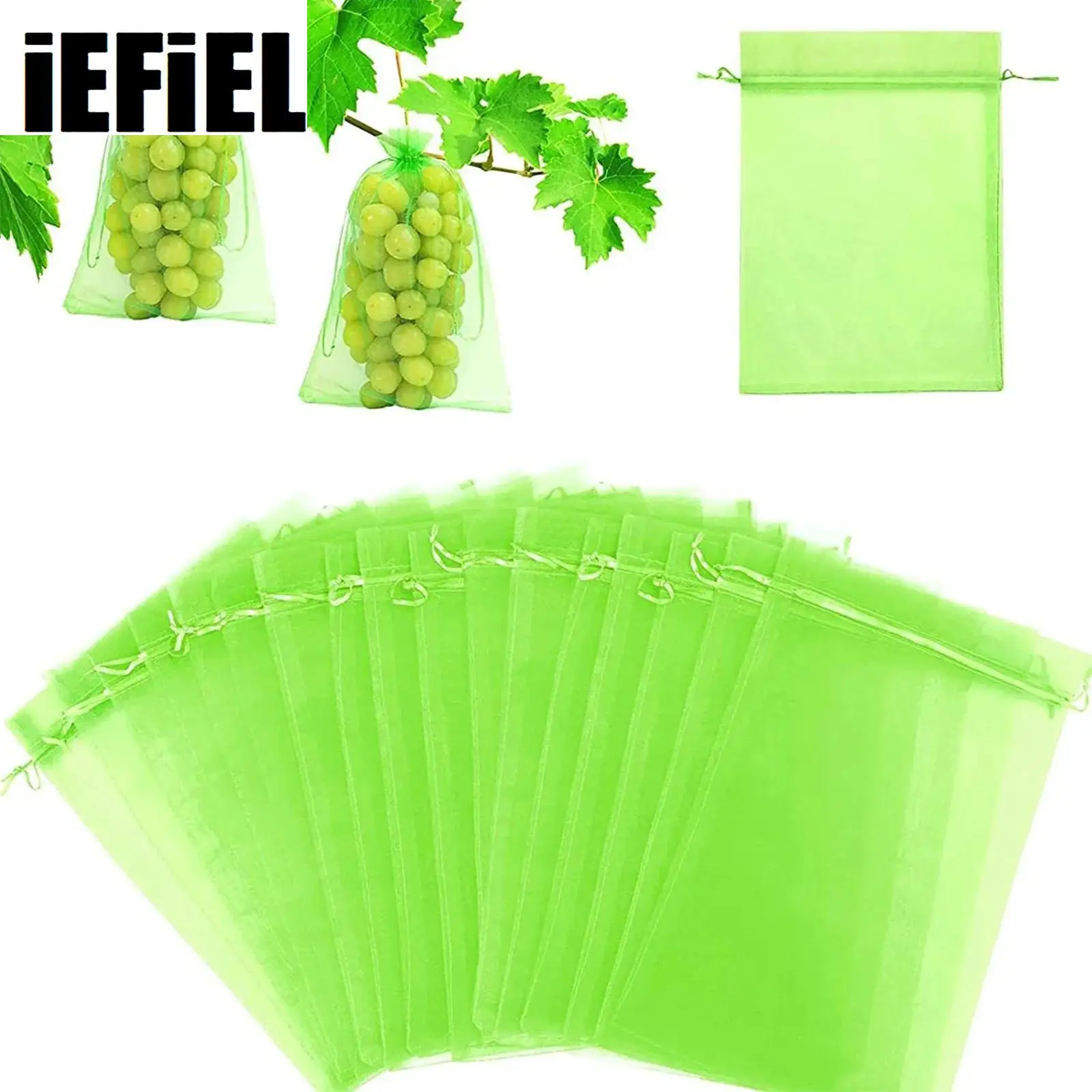 

100Pcs Reusable Gauze Mesh Bags with Drawstring Design Fruit Insect-proof Bird-proof Bags Garden Accessory Fruit Protection Bags