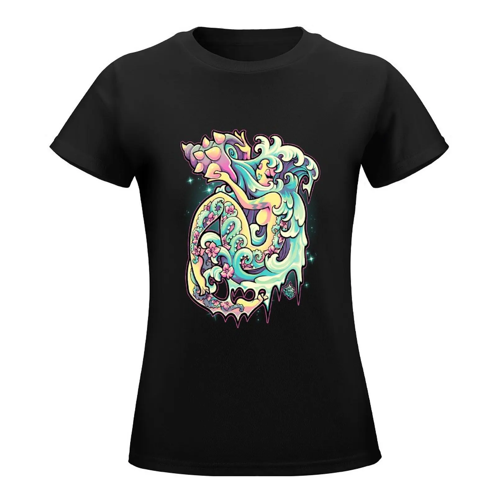 Camiseta de copia del cáncer del zodiaco para mujer, ropa de anime gráfica, ropa estética hippie, tops