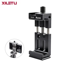 XILETU-Soporte de cabeza de trípode para XJ-8, Clip para teléfono móvil, linterna, micrófono, abrazadera para teléfono inteligente, disparo de Vlog