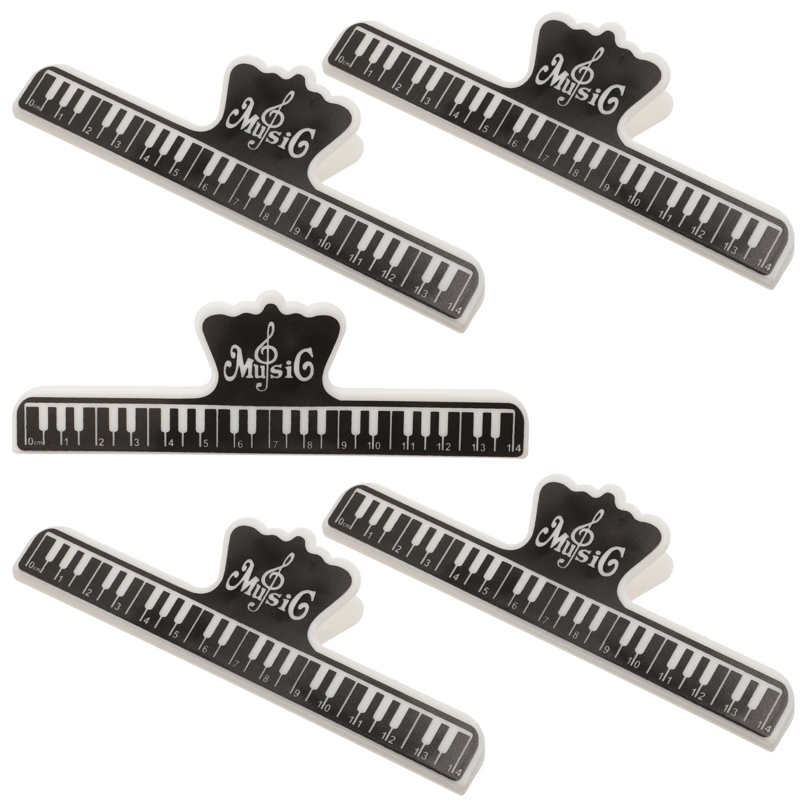 

5pcs Black Sheet Music Holder Clips for Double-sided Instrument with ABS Material Lightweight Portable Design