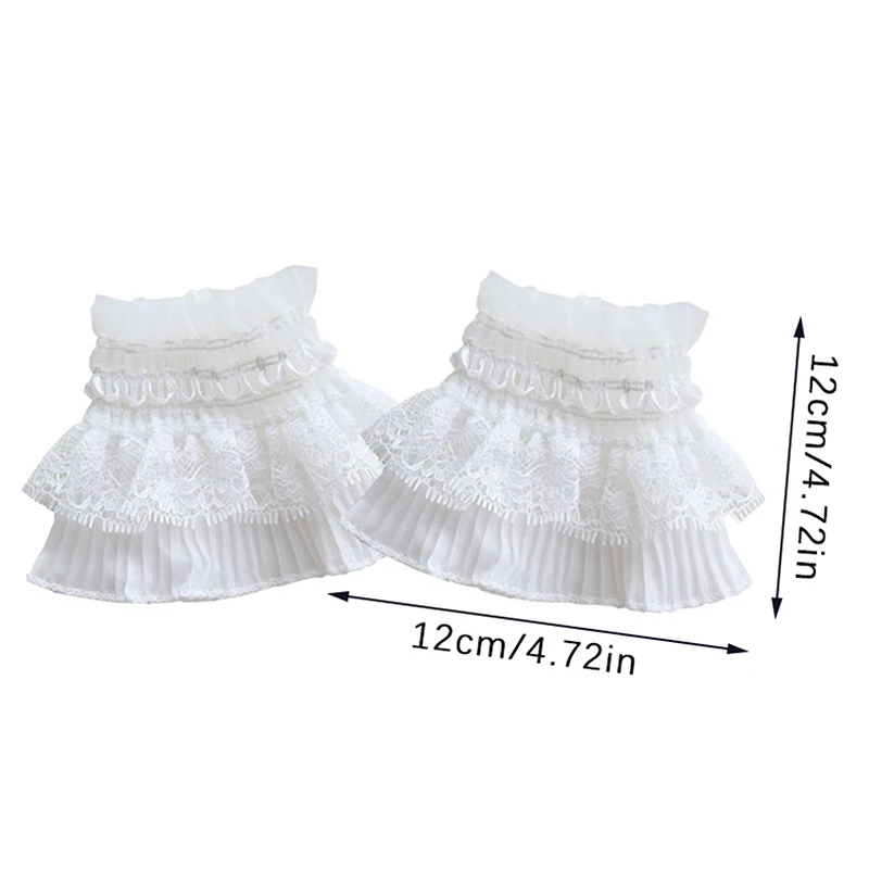 1 زوج مانيكير صور الدانتيل الزخرفية الكفة طبقة مزدوجة شبكة القرن كم مسمار تظهر الانتحال كم DIY اطلاق النار خلفية الدعامة