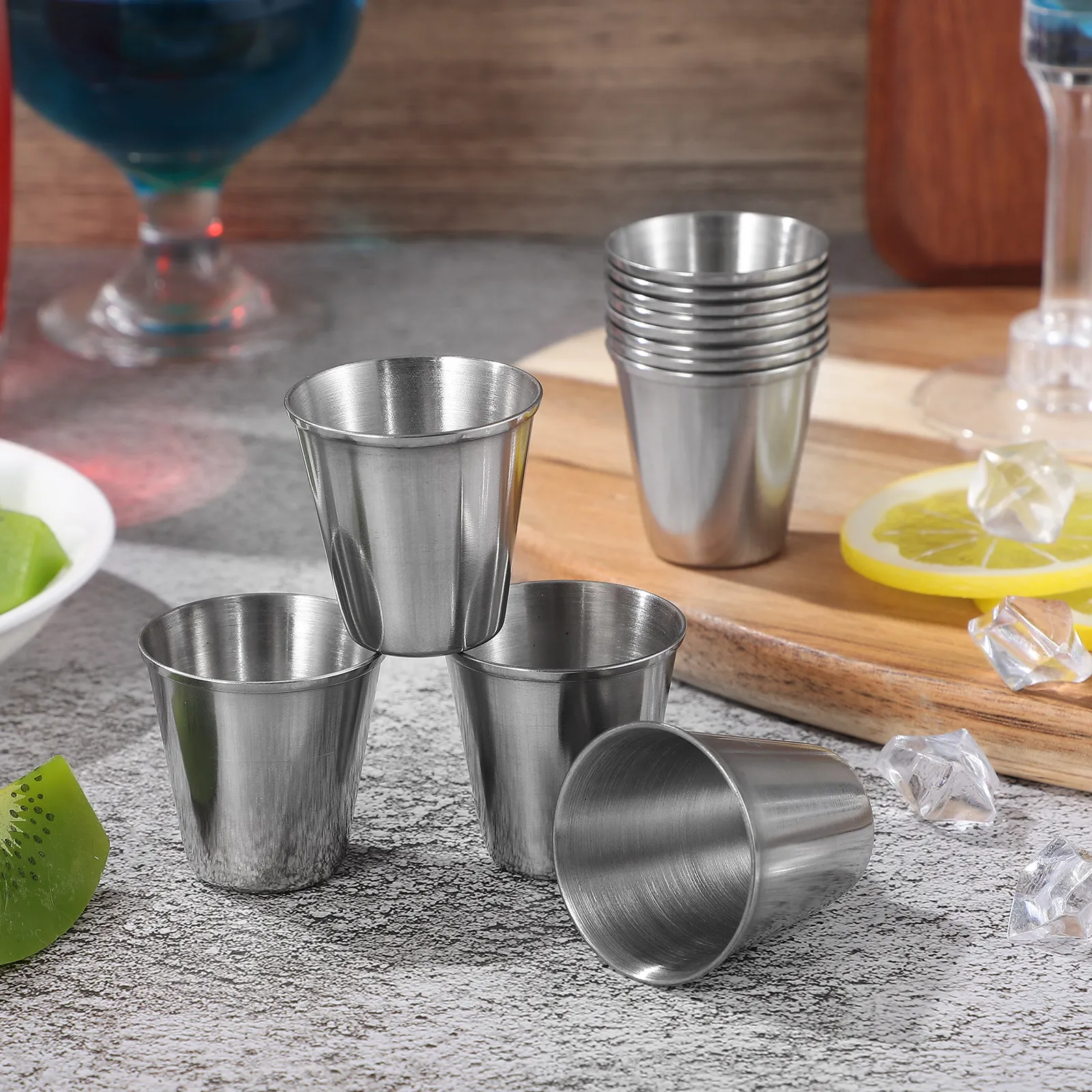 Coffee Tea Vodka - Set di 12 Bicchieri in Acciaio