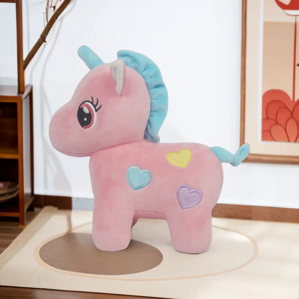 Lindo mascota masticar caballo juguetes de peluche figuras de dibujos animados logotipo privado estridente logotipo personalizado juguetes para perros juguete de peluche animal