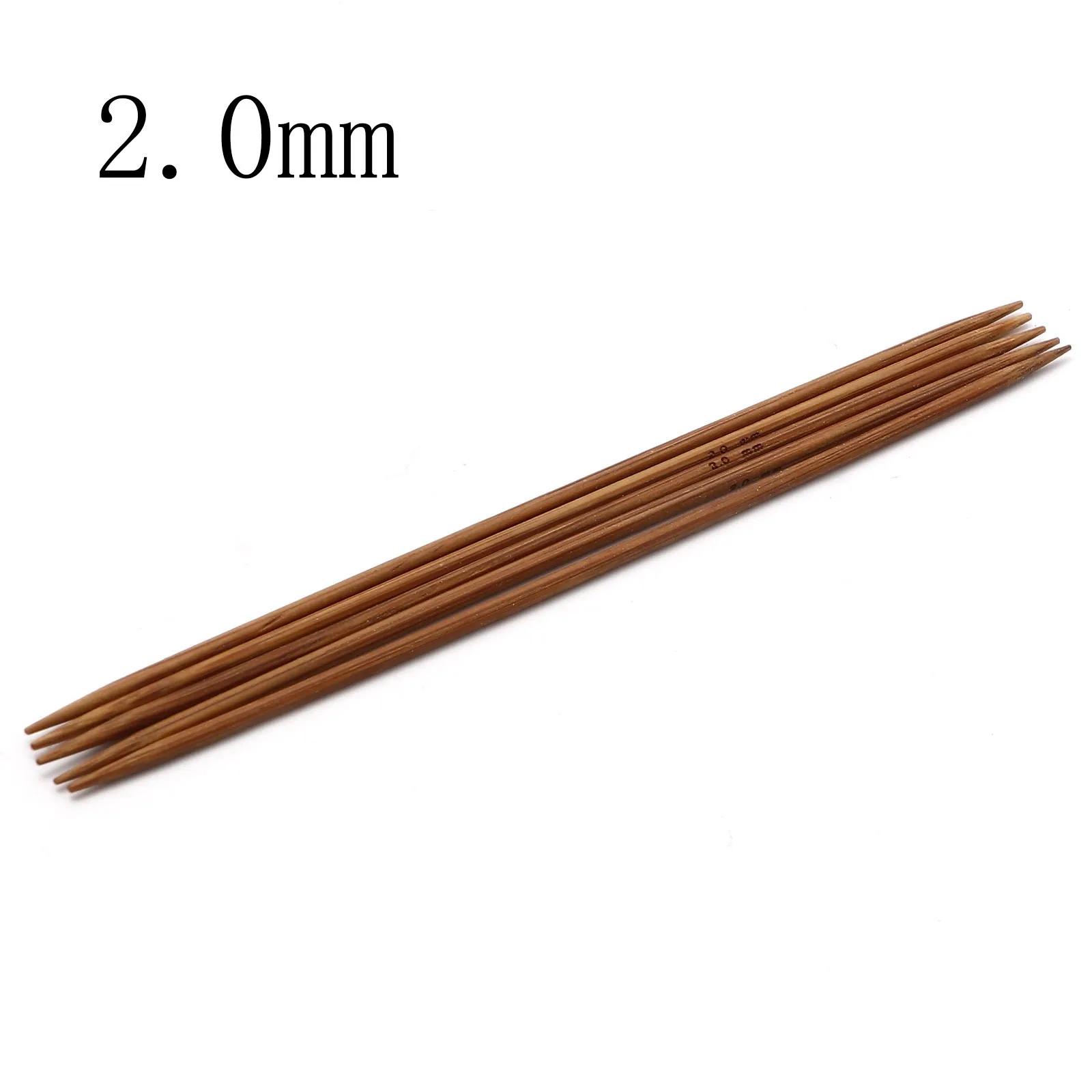 2.0-5.0mm Handmade Bamboo spiczasty z dwóch stron szydełka brązowy sweter tkactwo narzędzie igłowe DIY przyrządy do szycia 13cm długości, 5-55 sztuk