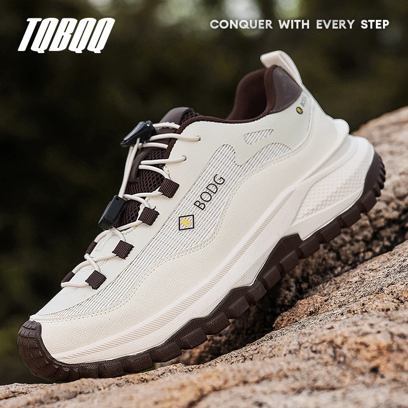 

Men's Hiking Shoes Lycra Cloth Outdoor Breathable Casual Shoes Non-slip Wear-resistant Trekking Walking Sneakers for Men