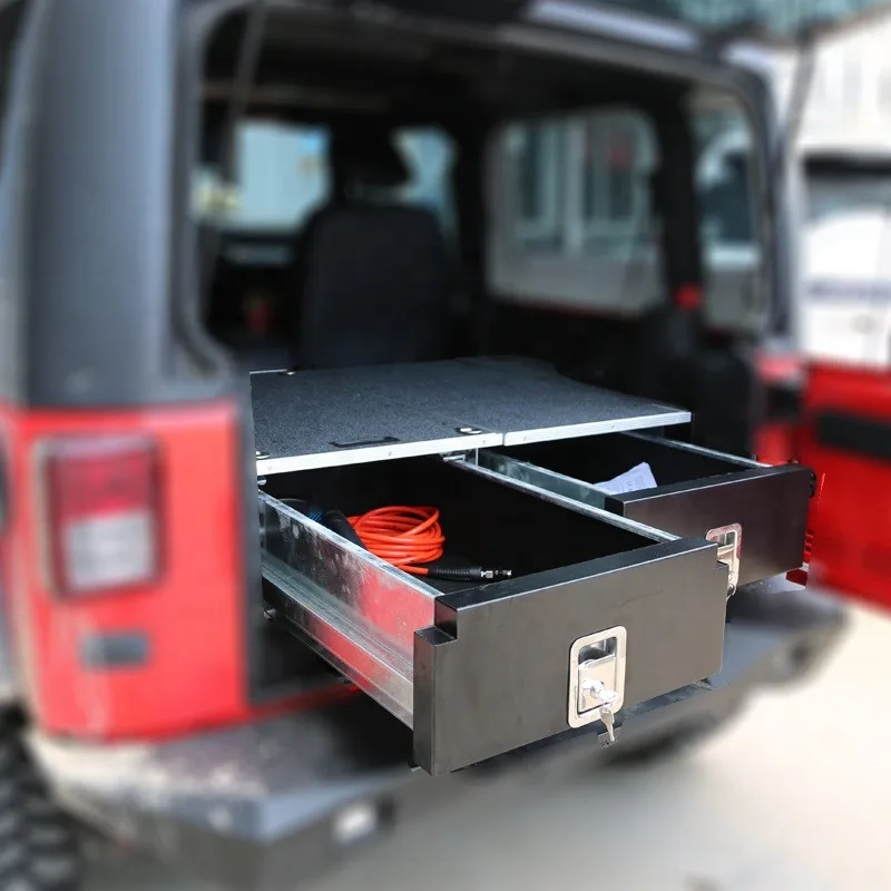 Offroad Security Drawer System forLandcruiser LC80 LC100 LC105 LC200 Patrol Y61 Y62 GQ GU with Top Fridge Slide, 4x4 Storage 4WD