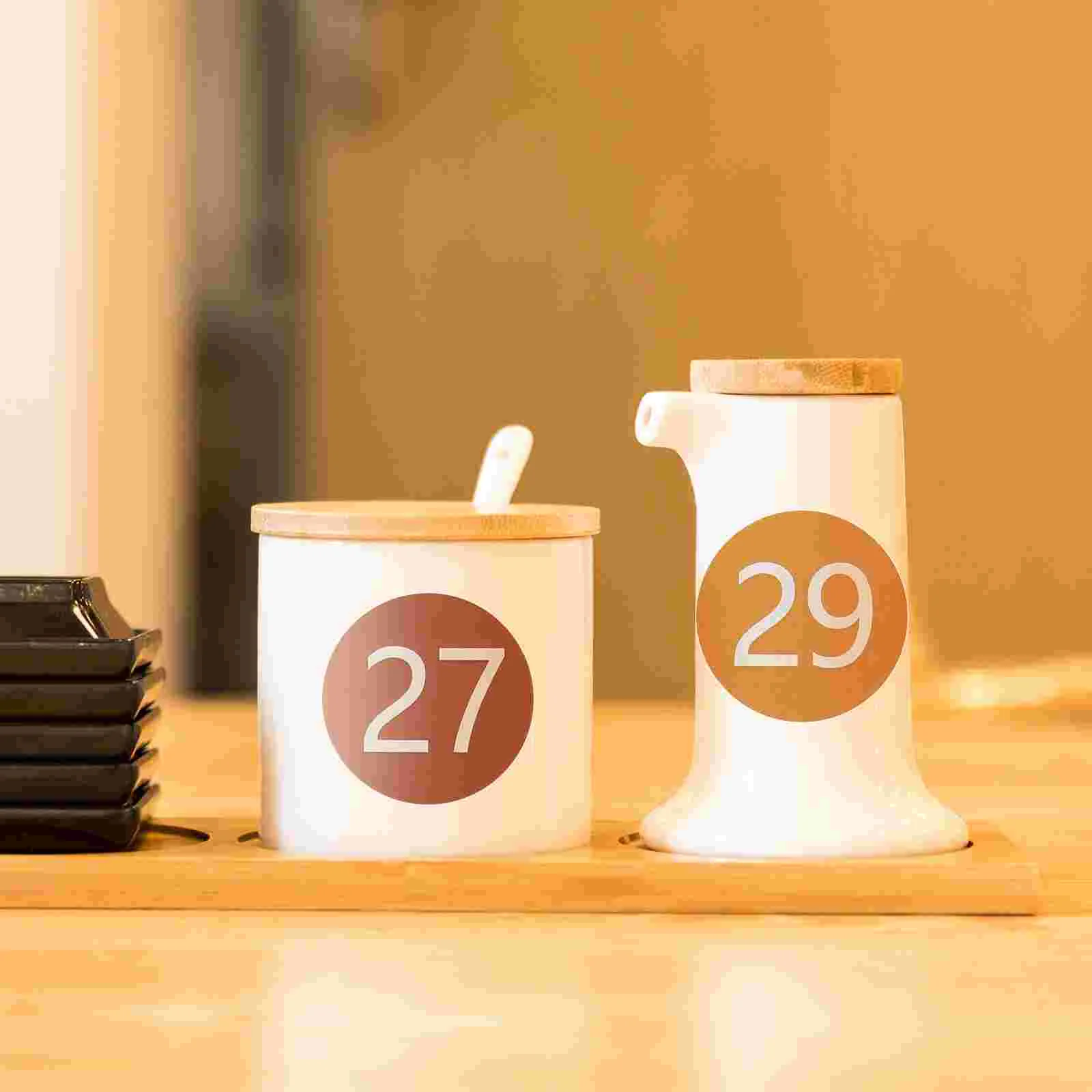 5 Sheets Sticker Color Number Labels Office Round Stickers House Numbers for outside Pvc Self-adhesive Pasters