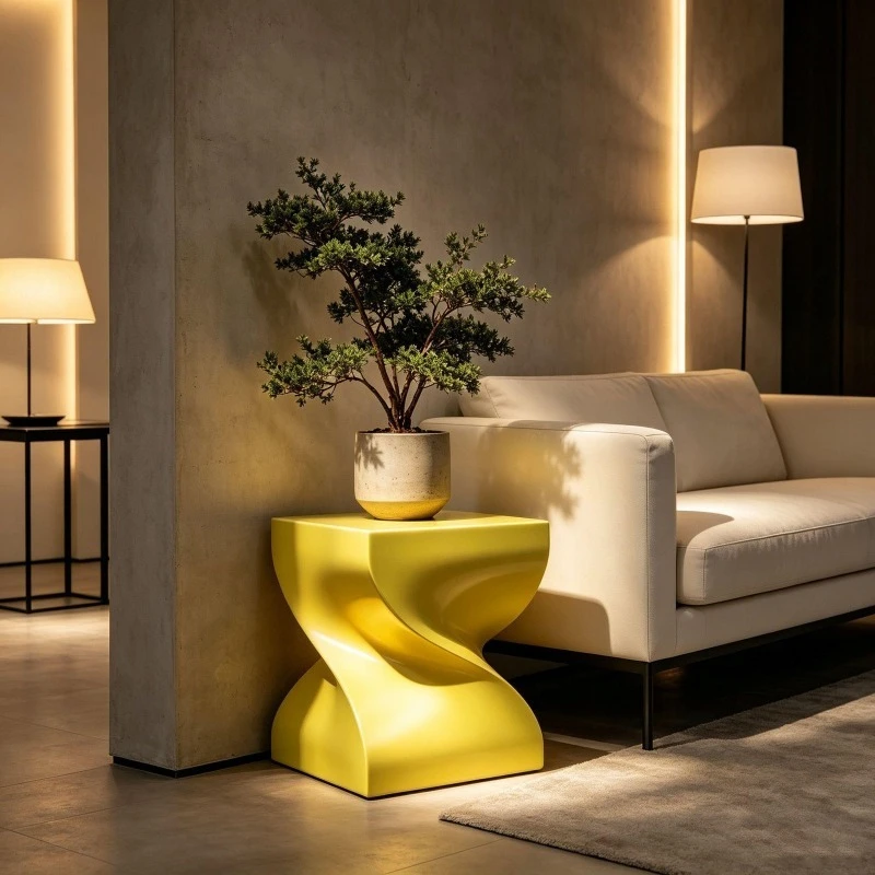 Modern Wave Flower Stand Living Room Sofa Bedroom Shelf Simple