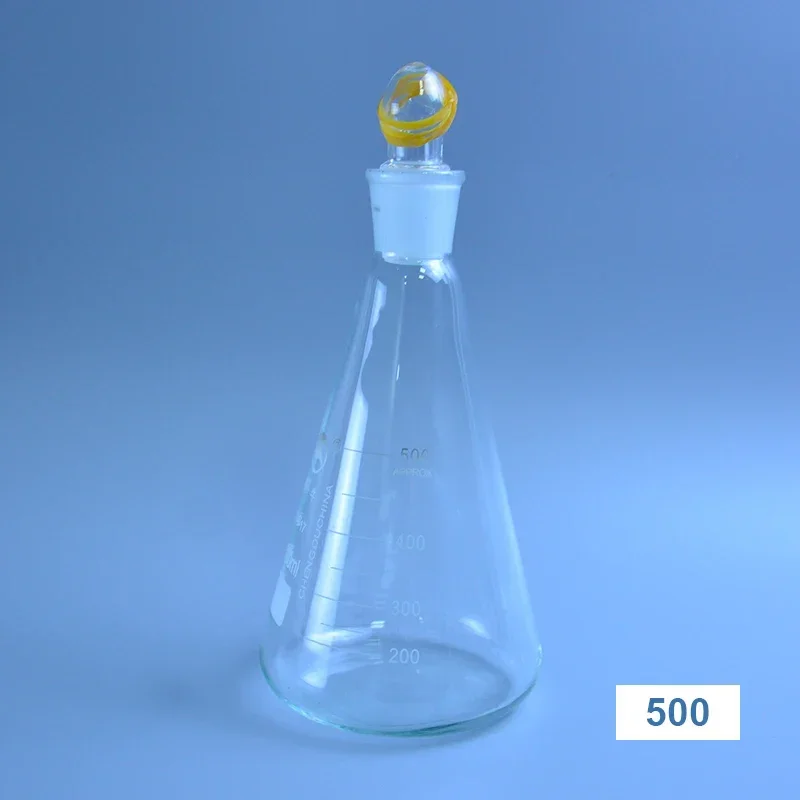 DXY 500ml Glass conical flask with cap Glass Erlenmeyer Flask  for laboratory triangle flask Boro 3.3