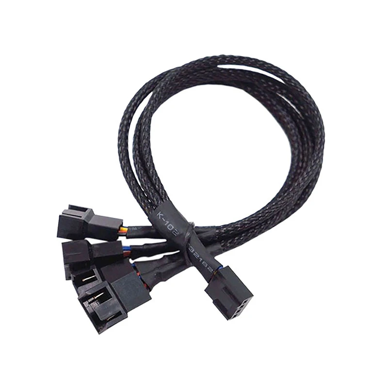 New 4 Pin Pwm Fan Cable 1 To 4/3/2/1 Ways Splitter Black Sleeved 27cm Extension Cable Connector Pwm Extension Cables