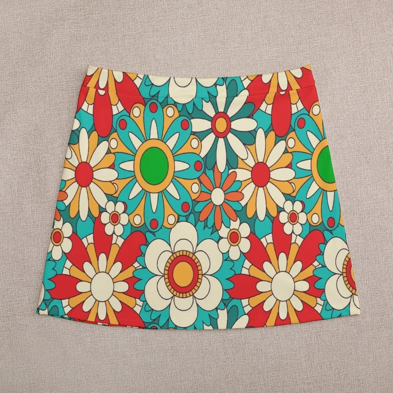 Hippy Flowers Mini Skirt night club women cute skirt korean summer clothes korean style clothing