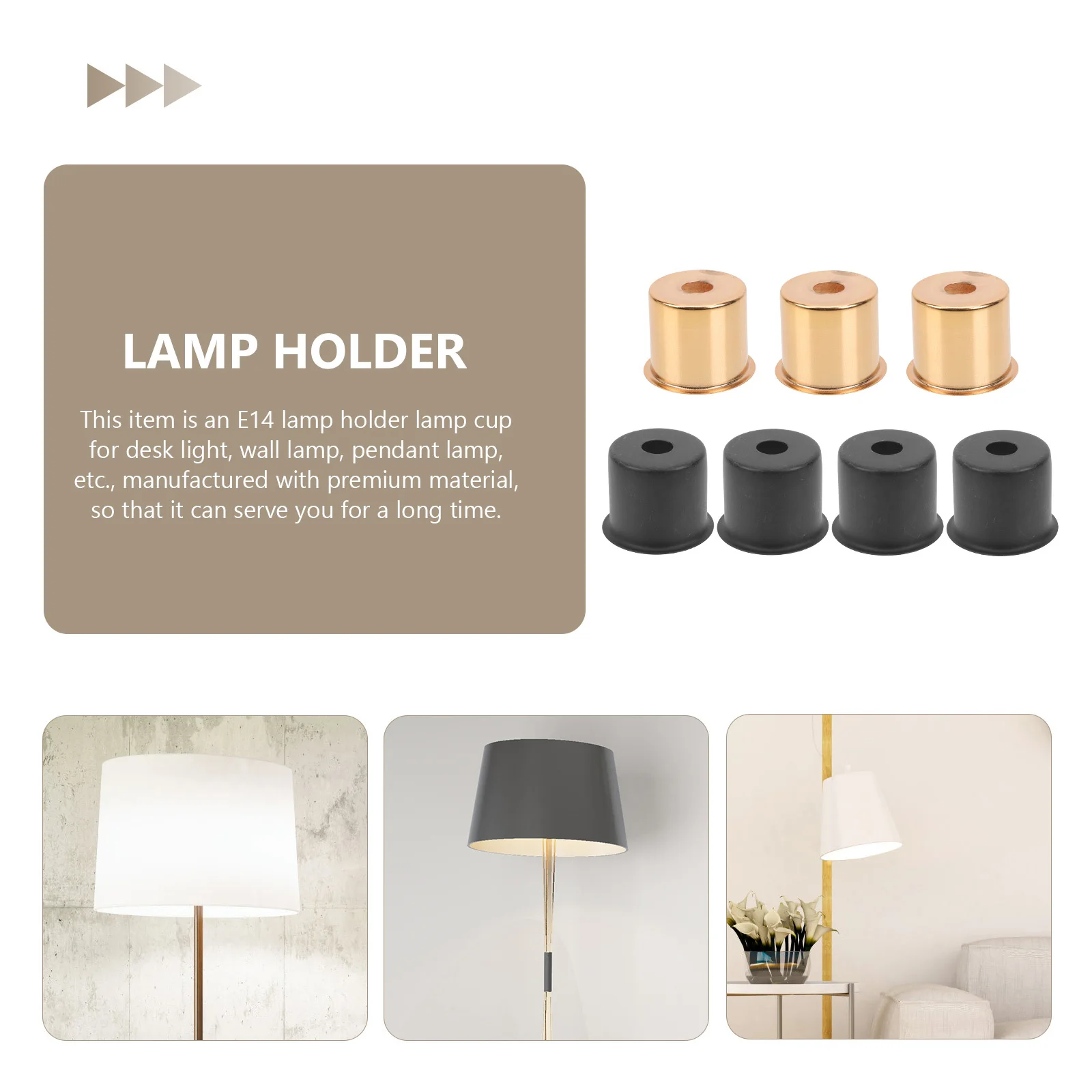 

7Pcs E14 Lamp Holder Screw Accessories DIY Lamp Supplies High Class Iron Material Easy to Use DIY Light Accessory