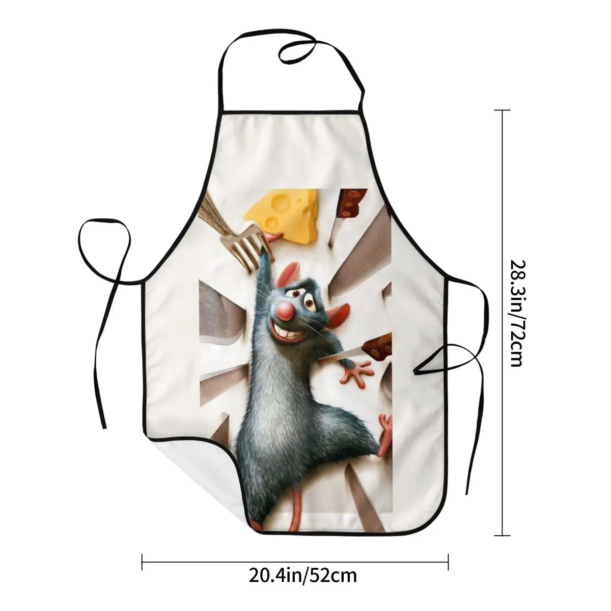 Custom Unisex Ratatouille Remy Bib Apron Adult Women Men Chef Tablier Cuisine for Cooking Kitchen Alfredo Linguini Chef Baking