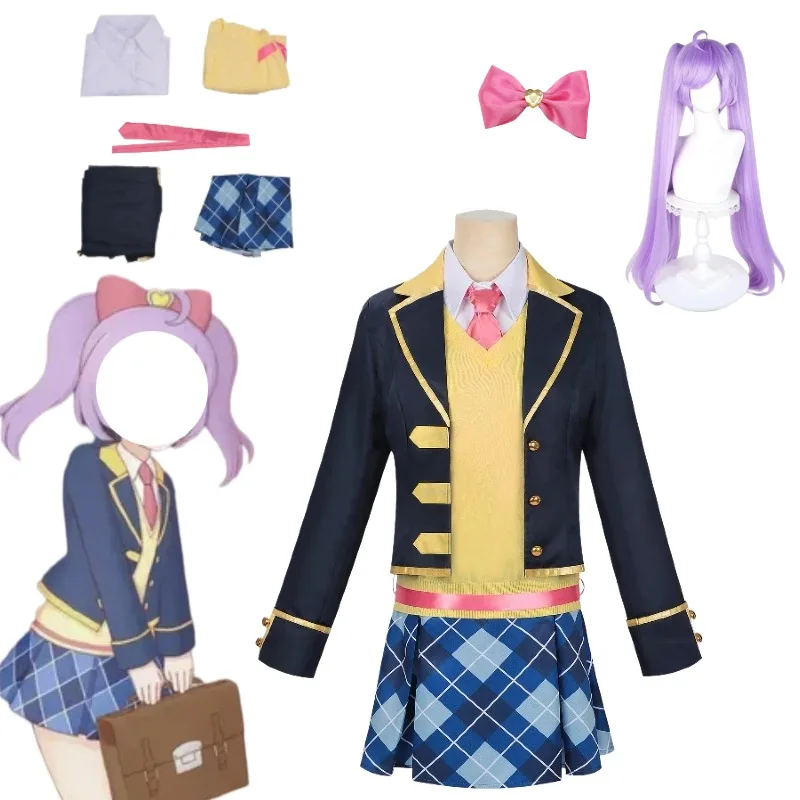 

Anime Manaka Laala Minami Mirei Cosplay Costume School Jk Uniform Suit Wig Headwear for Women Halloween Carnival Party Outfits