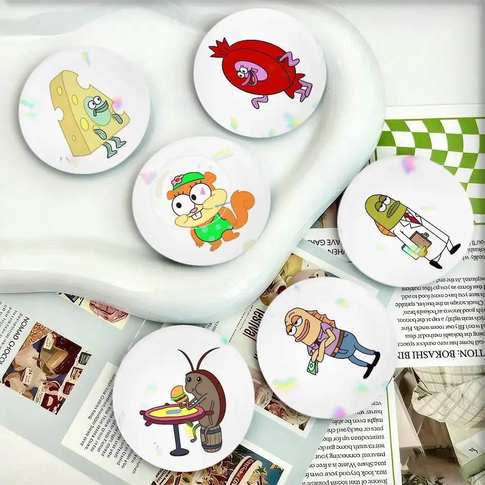 Little Residents of Bikini Bottom Badges 25 32 44 58 75 mm Round Fans Collect Friends Gifts Brooch Souvenir