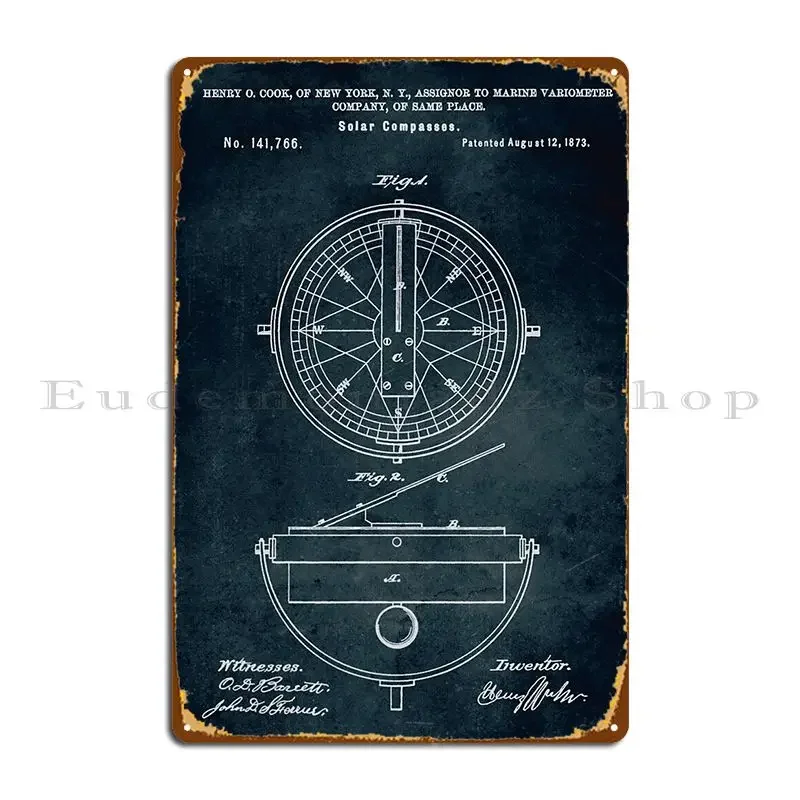 1873 Solar Compasses Metal Signs Funny Painting Bar Customize Kitchen Tin Sign Poster