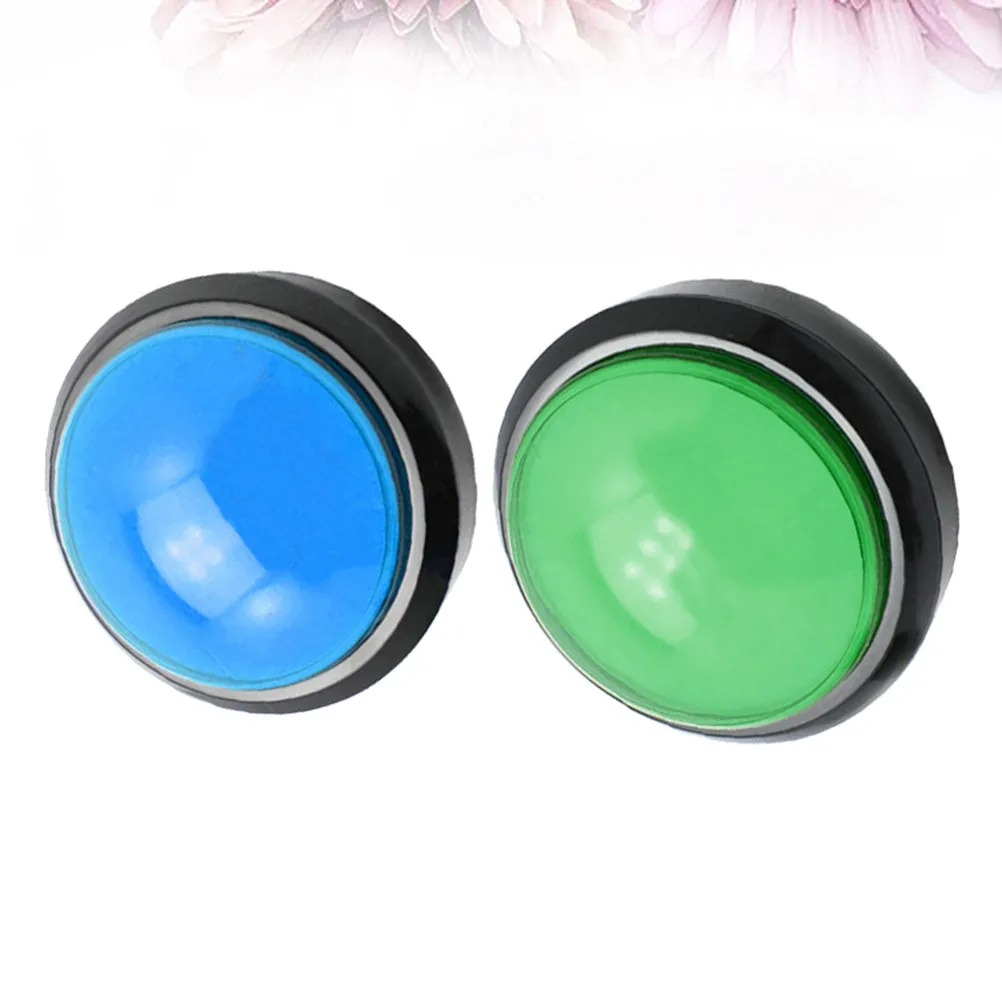 2Pcs Game Answer Buzzer Electronic Responder Green Blue LED Switch for Learning Basic Skills Party Game Squeeze