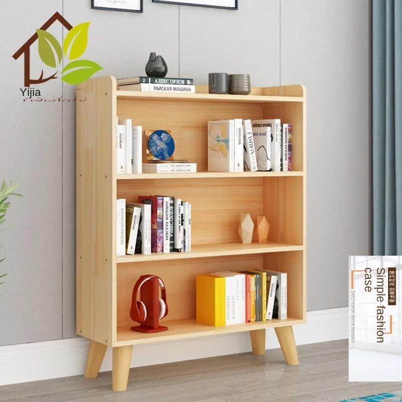 Solid Wood BookshelfSimple Wooden Storage OrganizerChildren’s Pine Storage RackFloor-to-ceiling Student Bookcase New Arrivals