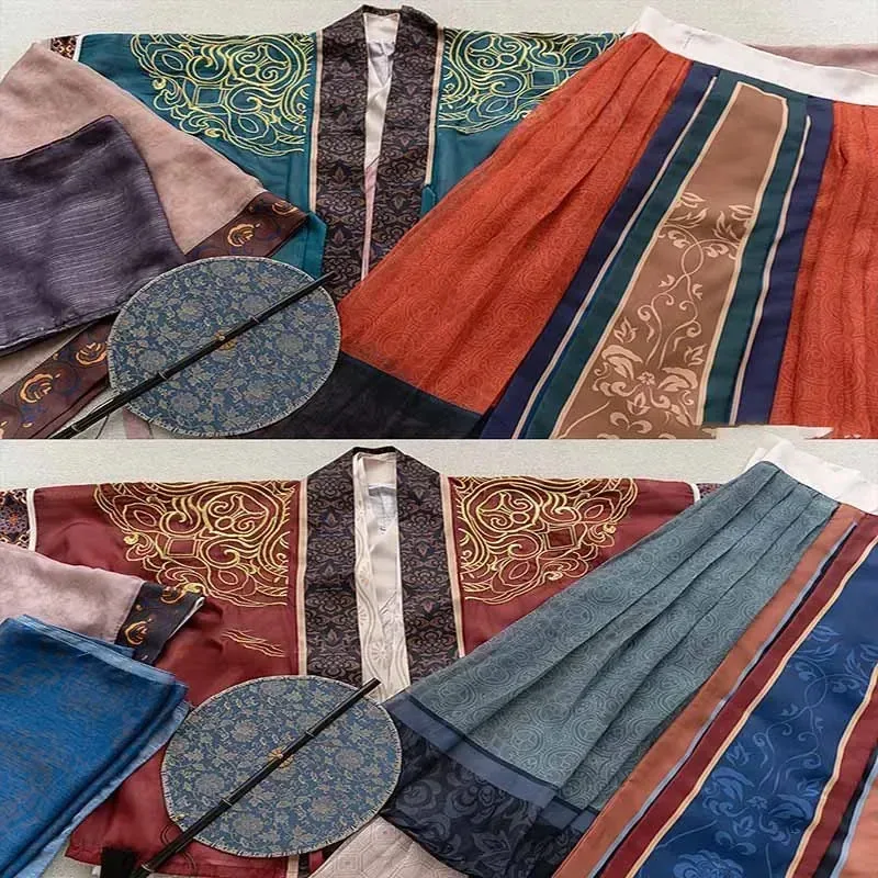 

Chinese hanfu dress women vintage traditional Carnival & Halloween cosplay costume Summer Green & red embroidery hanfu FSRGDGD4E