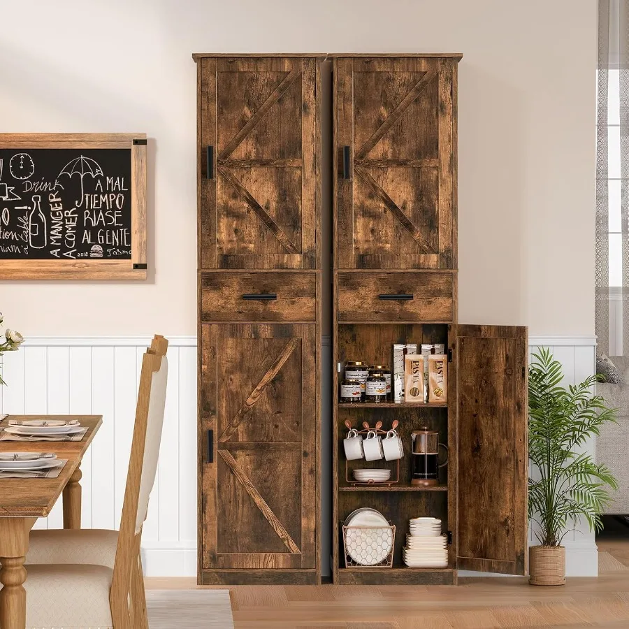 خزانة تخزين طويلة مع 6 أرفف ودرج لغرفة المعيشة في الحمام أو المكتب المنزلي بتصميم ضيق مع أرفف قابلة للتعديل Ru #2