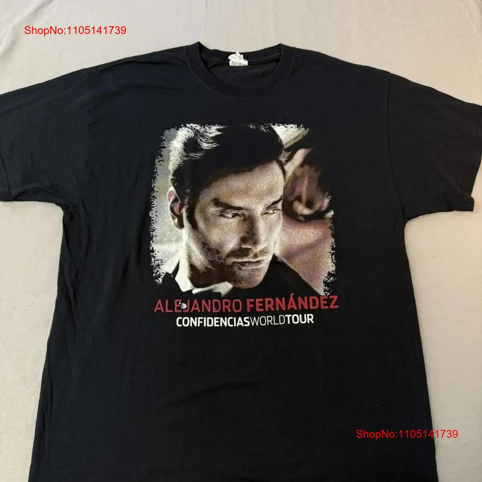 أليخاندرو فرنانديز تي شيرت Confidencias جولة حول العالم 2015 XL خمر غسلها لينة أوم عادية أنيقة تنوعا قليلا