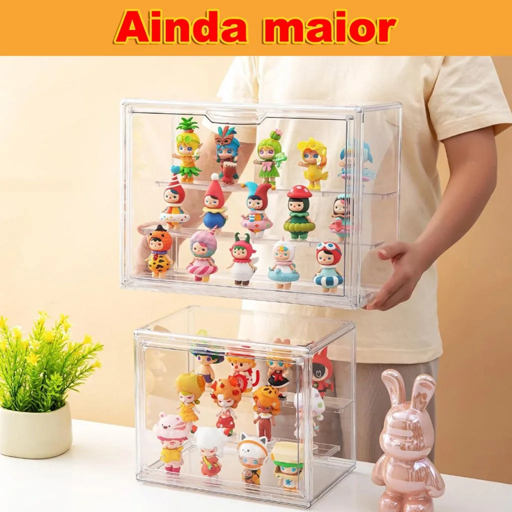 2026 New Large Capacity Storage Box Organizer for Figures Acrylic Box Clear Blind Box Showcase Makeup Organizer for Bag