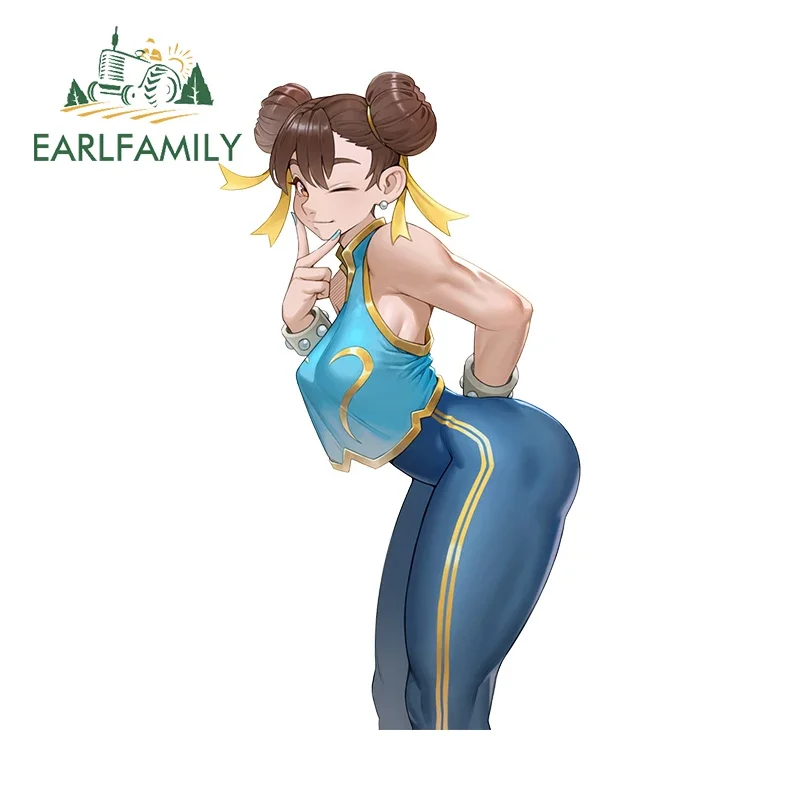 

EARLFAMILY милая девушка Chun-Li автомобильная наклейка креативная устойчивая к царапинам виниловая ПВХ авто наклейка водостойкие аксессуары для кондиционера