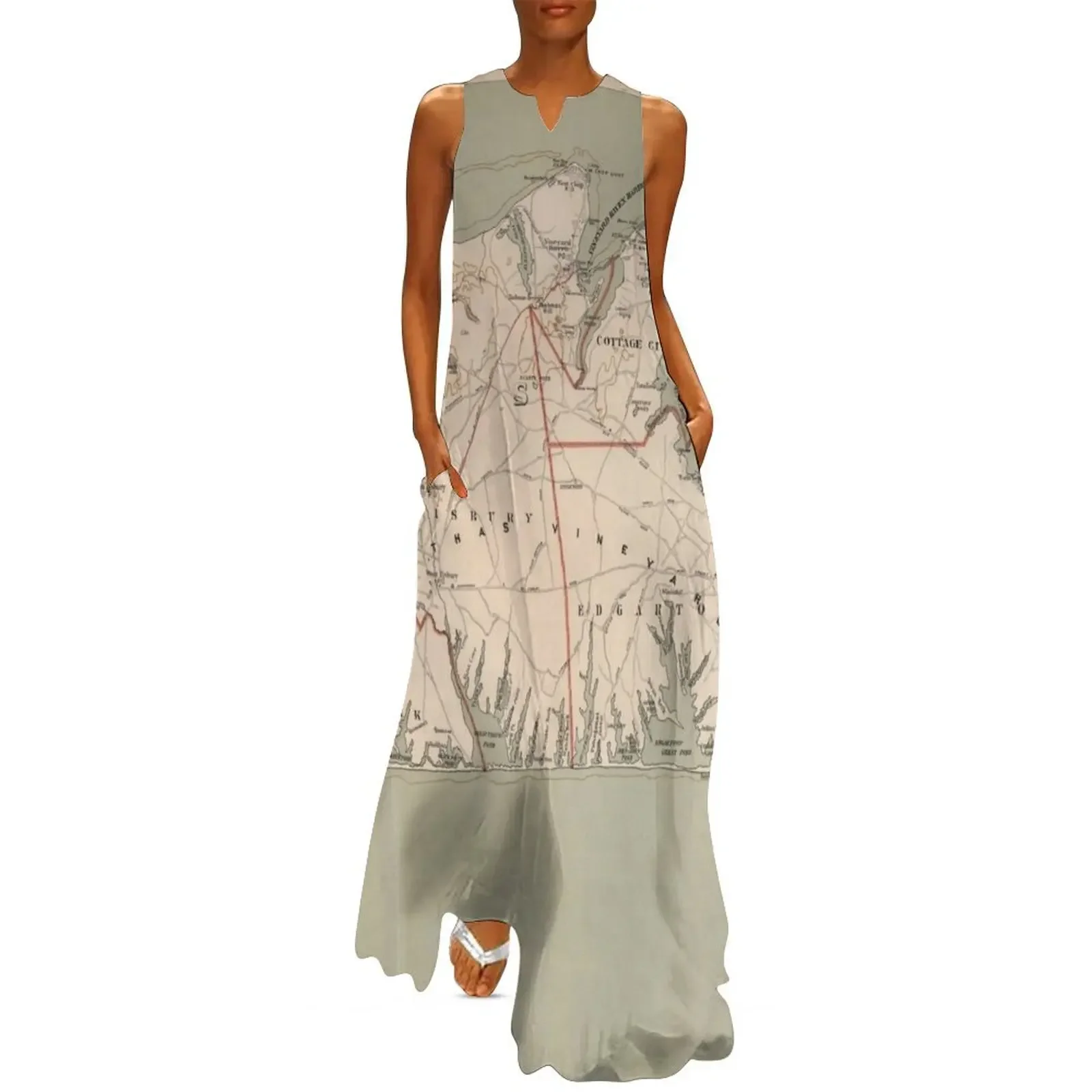 

Vintage Map of Martha's Vineyard (1891) Long Dress summer dresses women 2025 cocktail dresses Dress